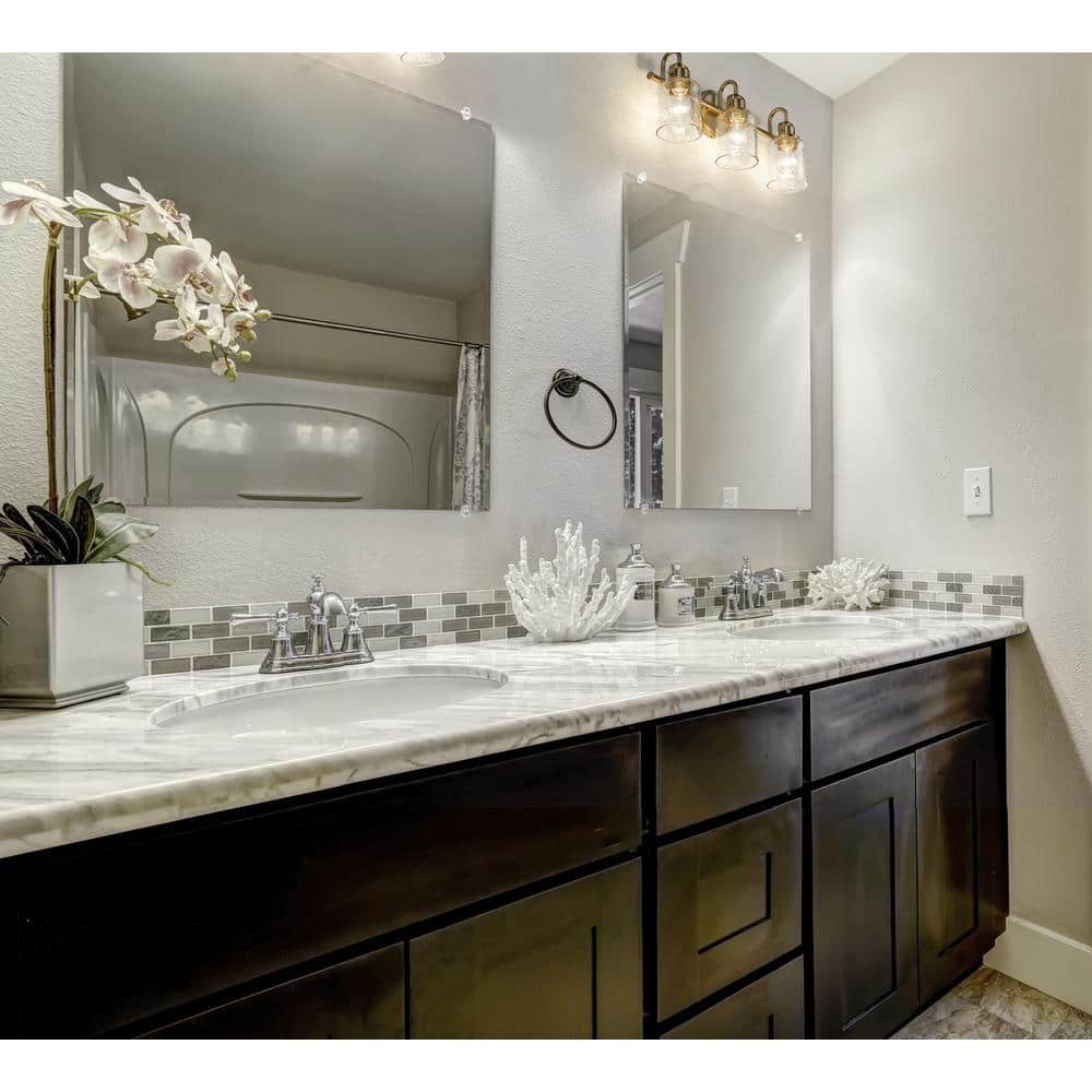 Kinsley Urban Gold 3-Light Vanity with Seeded Glass
