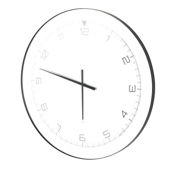 Litton Lane Multi Colored Glass LED Wall Clock with Black Clocks Hands and White Numbers