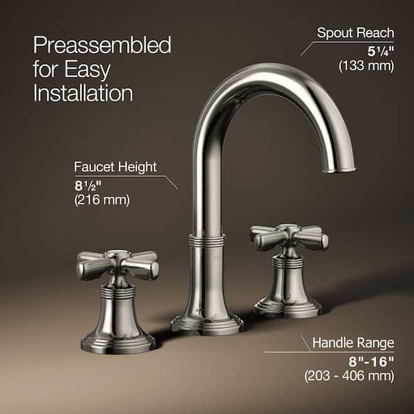 KOHLER Paces 8 in. Widespread Double Handle Bathroom Faucet with