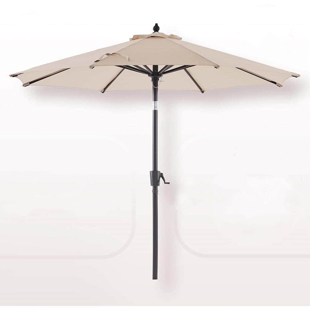 9 ft. Olefin Outdoor Market Patio Umbrella in Cream Beige
