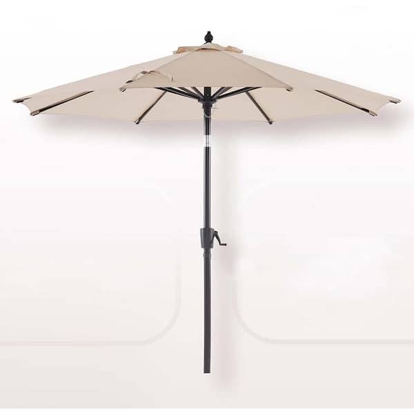 Unbranded 9 ft. Olefin Outdoor Market Patio Umbrella in Cream Beige