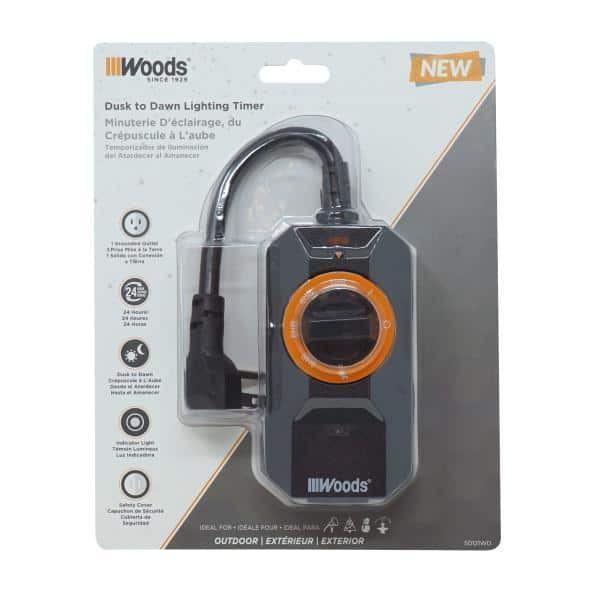 Black and Orange Outdoor Dusk to Dawn Lighting Timer