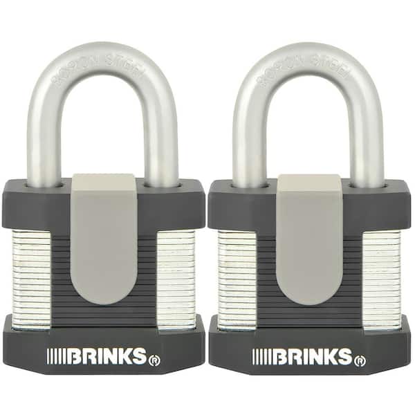 Brinks 2 in. Commercial Laminated Steel Keyed Padlock (2-Pack)