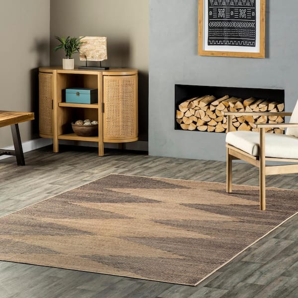 Dori Machine Washable Natural Doormat 3 ft. x 5 ft. Tribal Easy-Jute Area Rug