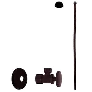 5/8 in. x 3/8 in. OD x 20 in. Corrugated Riser Supply Line Kit with 1/4-Turn Round Handle Angle Valve, Oil Rubbed Bronze