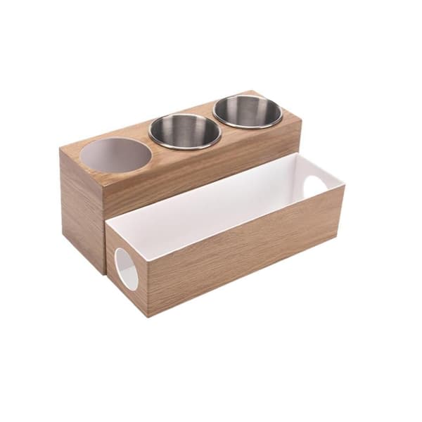 Multifunctional Series Adjustable Width Tool-Free Installation Hair Tool Organizer in Brown Stainless Steel Finish