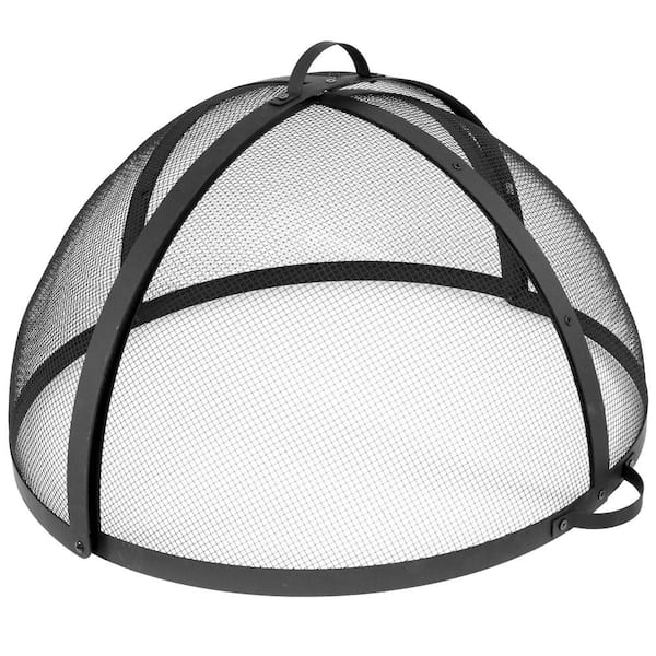 Sunnydaze 22 in. Easy Access Black Steel Fire Pit Spark Screen