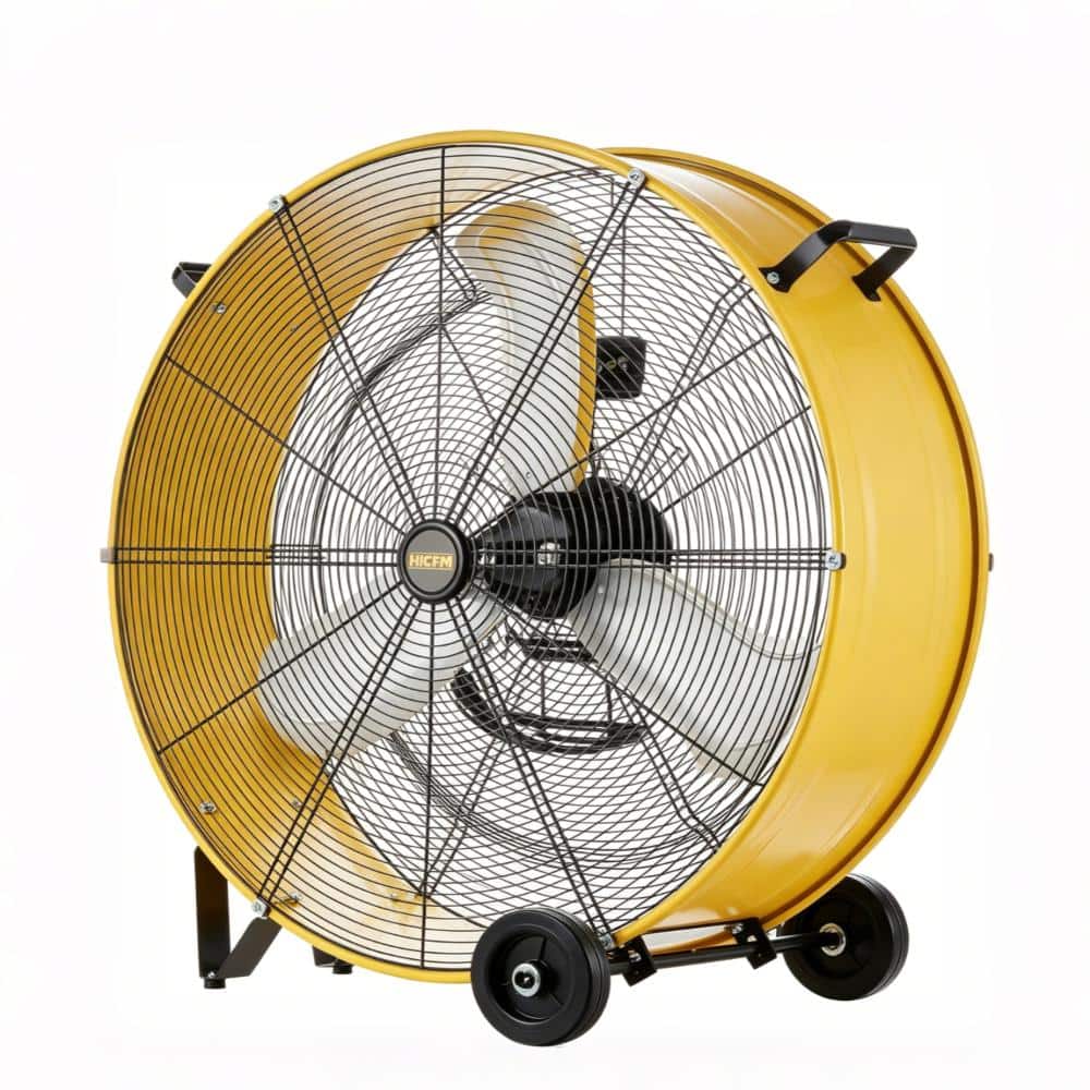 30in Yellow Industrial Drum Fan, 13500 CFM 3-Speed High Velocity Floor Fan with Casters for Garage Warehouse price history on PriceWatchPro