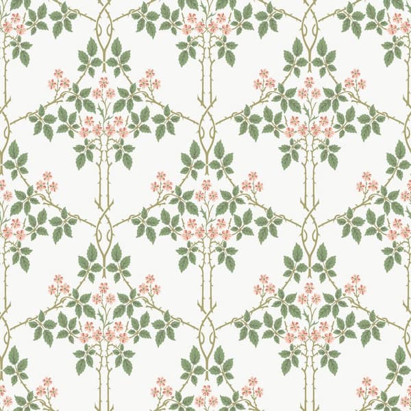 A-Street Prints Blackberry Pink Vine Trellis Wallpaper Sample