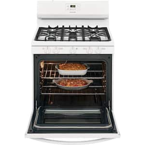 30 in. 5.0 cu. ft. 5-Burner Gas Range with Manual Clean in White