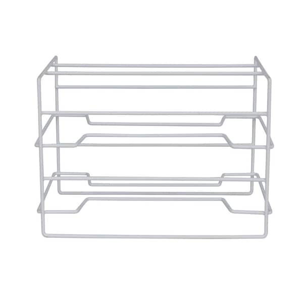Home Basics Vinyl Coated Steel 2-Shelf Silver Standing Wrap Organizer