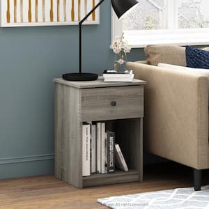 Lucca French Oak Grey Nightstand with 1-Drawer (Set of 2)