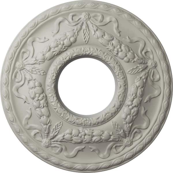 Ekena Millwork 1-3/4 in. x 22-1/8 in. x 22-1/8 in. Polyurethane Hurley Ceiling , Pot of Cream