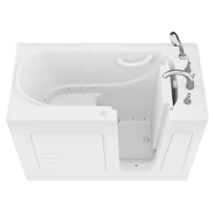 Builder's Choice 53 in. Right Drain Quick Fill Walk-In Air Bath Tub in White
