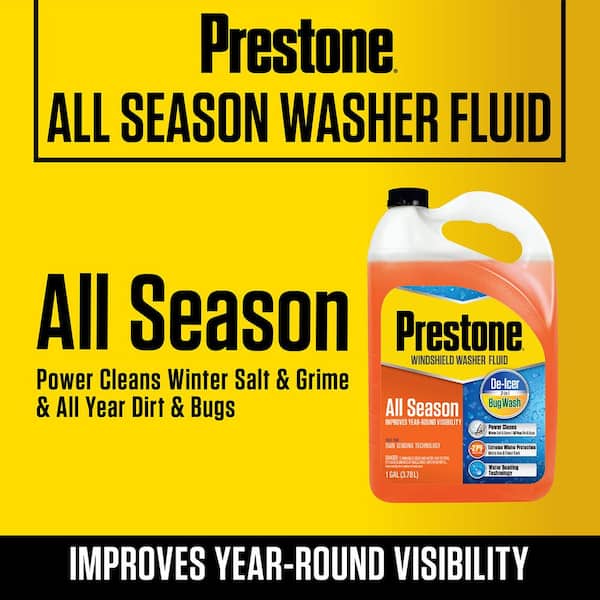 Prestone All Season 2 in 1 Washer Fluid - 1 gal; Year round , -27°  De-Icer+Bugwash AS658 - The Home Depot