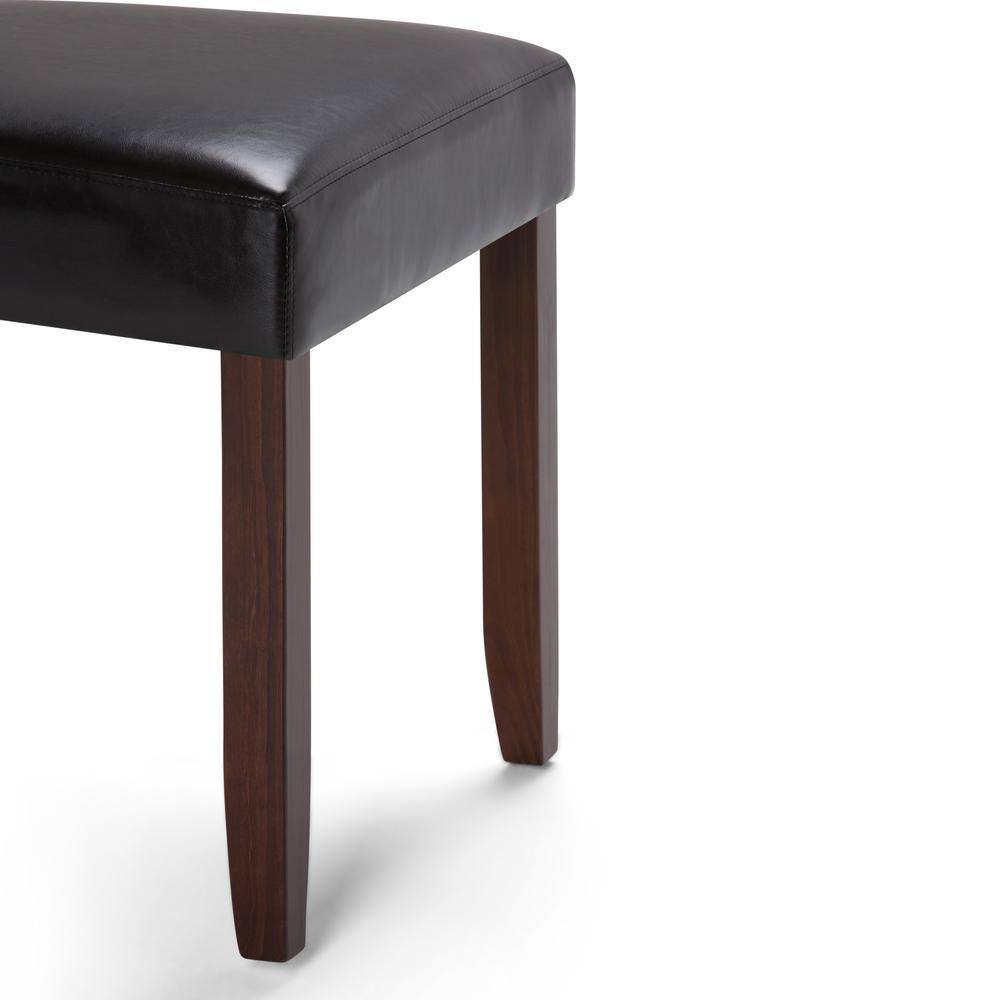 Acadian Midnight Black Faux Leather Upholstered Parsons Side Chair