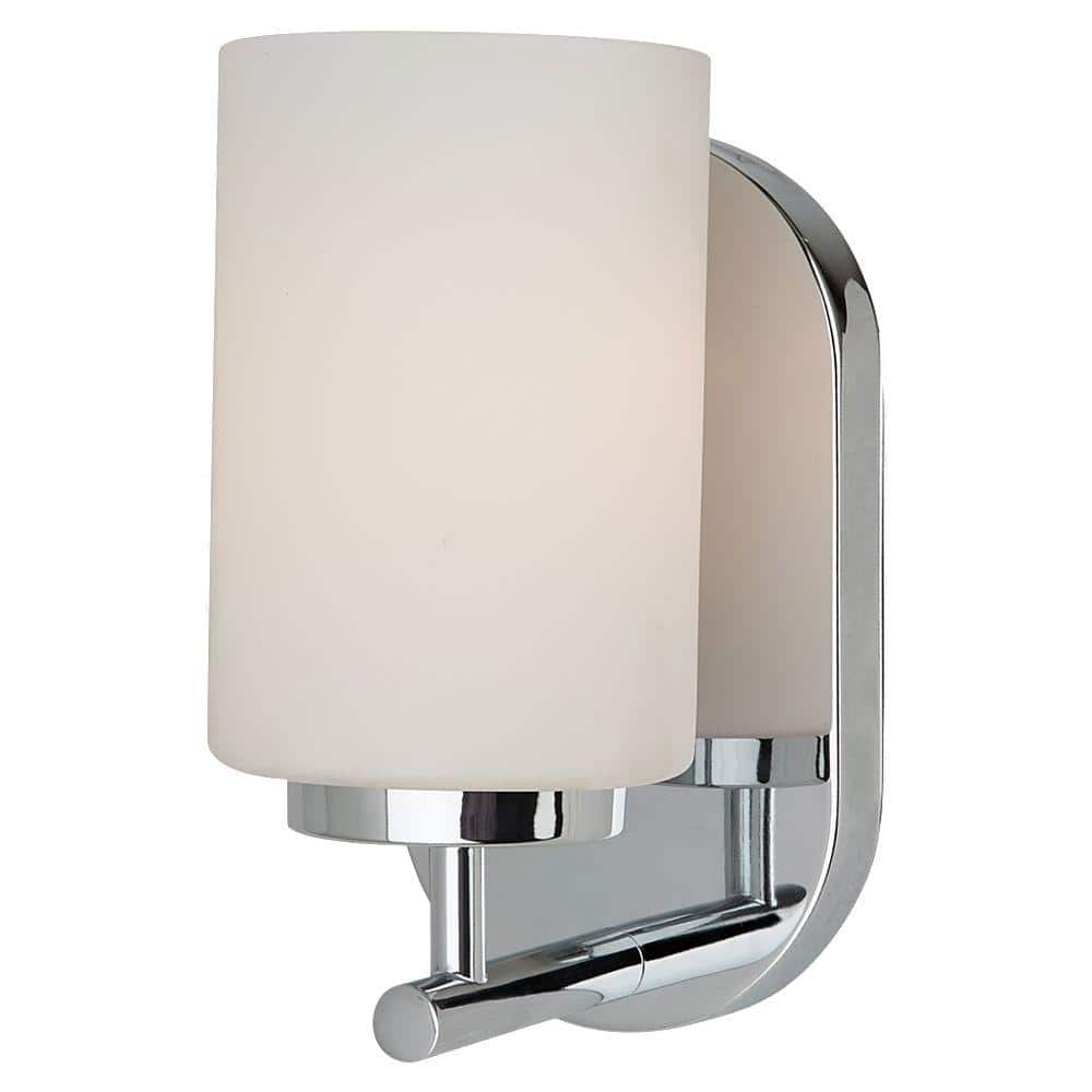 Oslo 4.75 in. 1-Light Chrome Black Transitional Contemporary Wall Sconce wi
