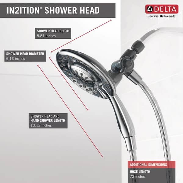Delta Faucet 4-Spray Touch Clean In2ition 2-in-1 Dual Hand Held Shower Head