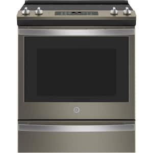 30 in. 5.3 cu. ft. Slide-In Electric Range in Slate with Convection, Air Fry Cooking