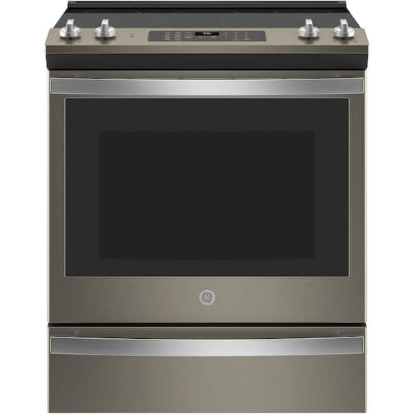 GE 30 in. 5.3 cu. ft. Slide-In Electric Range in Slate with Convection, Air Fry Cooking