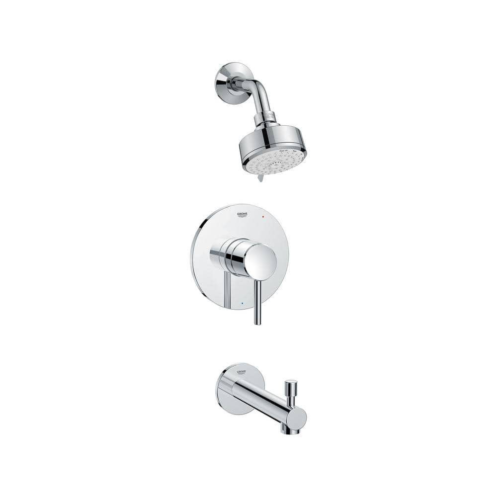 GROHE Concetto 1Handle Wall Mount Tub and Shower Trim Kit in StarLight