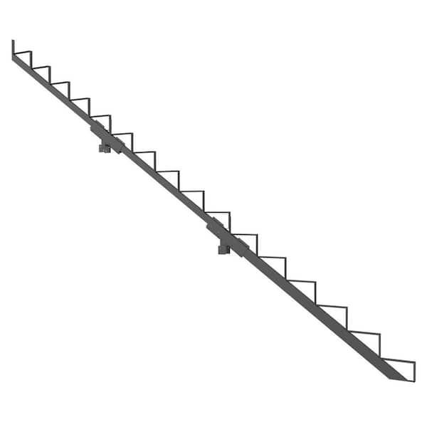 7-1/2 in. x 10-1/4 in.-16-Steps Steel Stair Stringer Black (Includes 1 Stair Stringer)