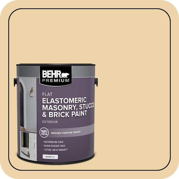 1 gal. #MS-35 Woodland Cream Elastomeric Masonry, Stucco and Brick Exterior Paint