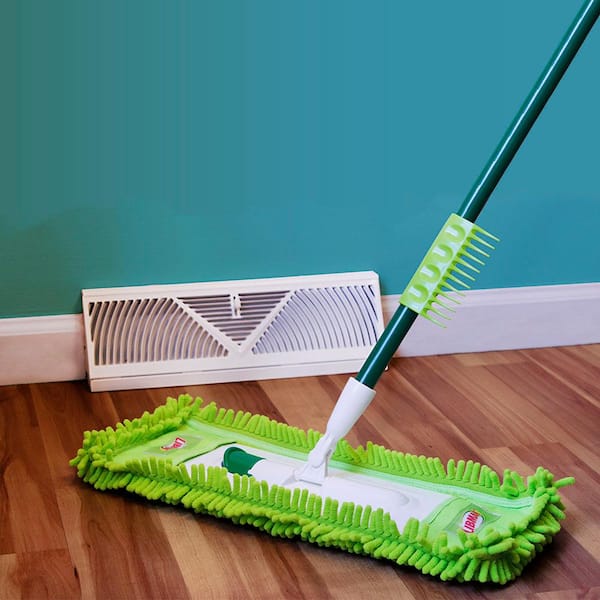 Libman 18 in. Microfiber Fingers Dust Flat Mop with 2-Piece Handle