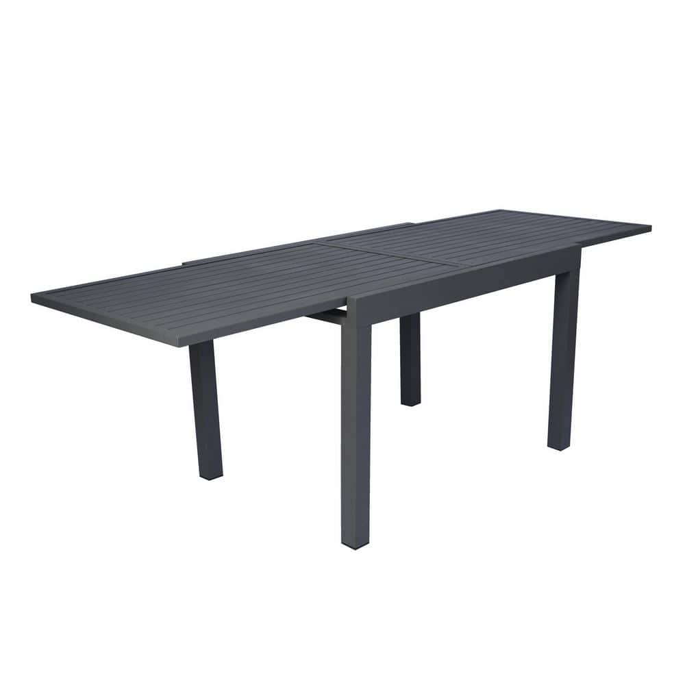 Kozyard Dark Gray Aluminum Expandable Patio Dining Table