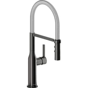 Avado Single-Handle Pull-Down Sprayer Kitchen Faucet with Semi-Professional Spout in Black Stainless and Chrome