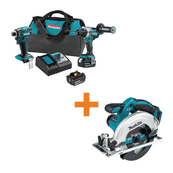 18-Volt LXT Lithium-ion Brushless Cordless 2-piece Combo Kit 5.0Ah with 18V LXT 6-1/2 in. Lightweight Circ Saw