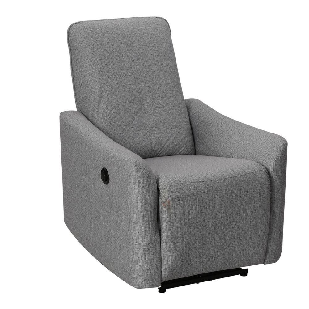 Benjara Gray Fabric Power Recliner Chair with Touch Control Button BM286360 The Home Depot