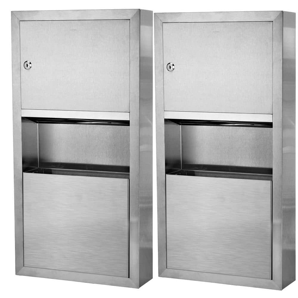 28 in. Stainless Steel Surface-Mounted Commercial Paper Towel Dispenser wit