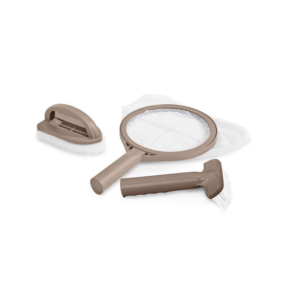 Intex PureSpa Plus Gray Inflatable Square Hot Tub Spa with Maintenance Kit