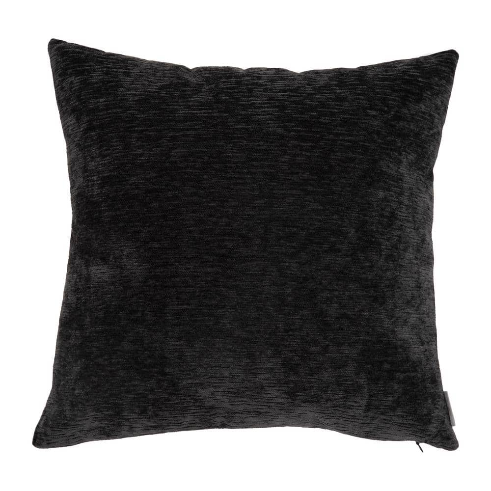 Black Chunky Linen 22 Throw Pillow - Hudson Grace