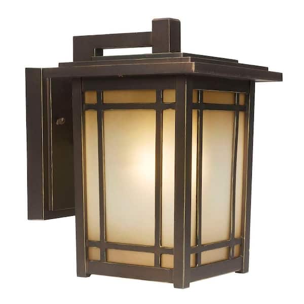 Home Decorators Collection Port Oxford 10.625 in. 1-Light Oil Rubbed Chestnut Outdoor Wall Lantern Sconce