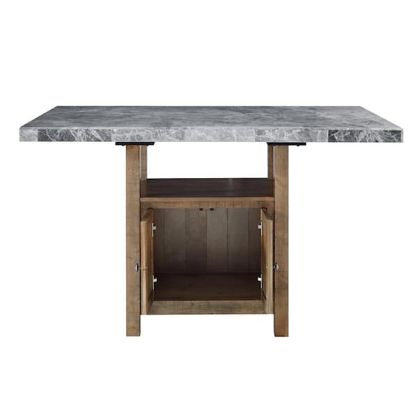 Marble counter height dining table with storage discount