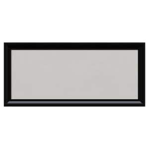 Steinway Black Scoop Wood Framed Grey Corkboard 33 in. x 15 in Bulletin Board Memo Board