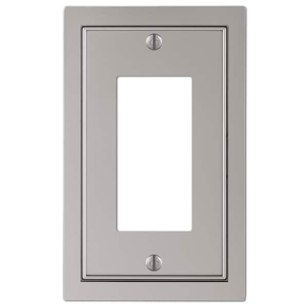 Shaker Satin Nickel Single Decorator/Rocker Metal Wall Plate