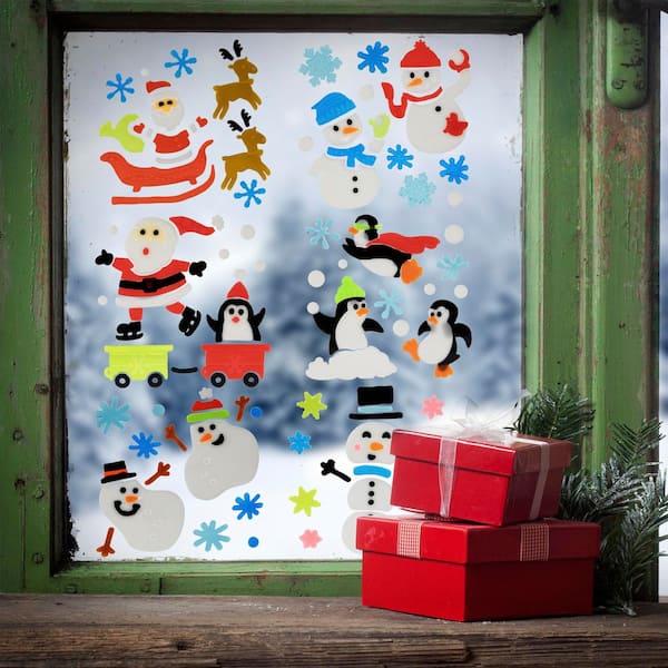 christmas window dressing Northlight Set of 6 Double Sided Gel Clings Light