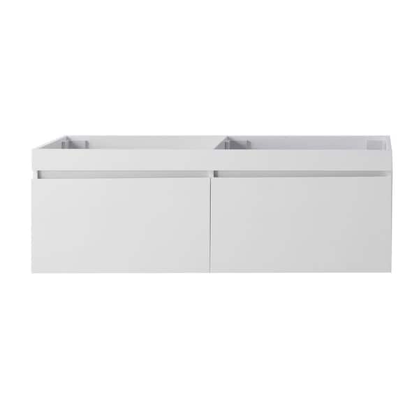 Virtu USA Zuri 54 in. W x 19 in. D x 19 in. H Double Sink Bath Vanity Cabinet without Top in Gloss White