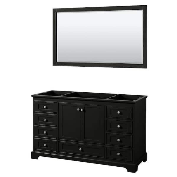 Wyndham Collection Deborah 59.25 in. Single Bathroom Vanity Cabinet Only with 58 in. Mirror in Dark Espresso