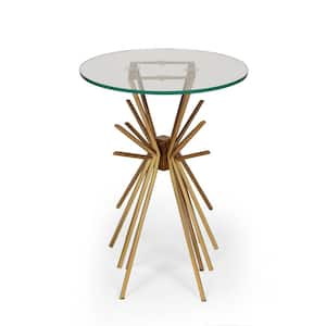 Helios Gold with Tempered Glass Side Table