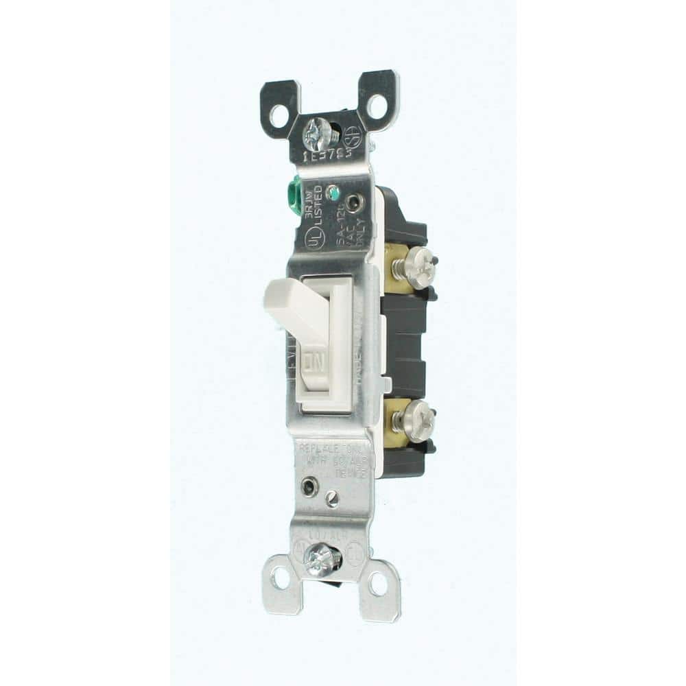Leviton 15 Amp White Single Pole AC Quiet Toggle Switch