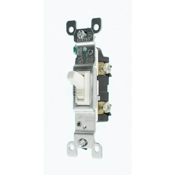 Leviton 15 Amp CO/ALR AC Quiet Toggle Switch, White R52-02651-02W 