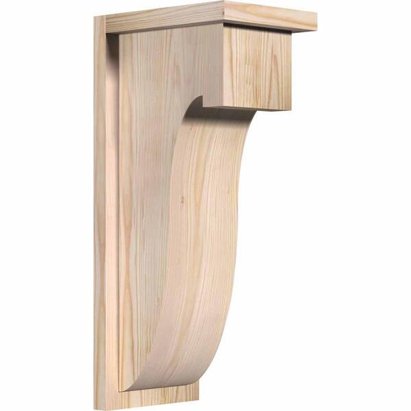 Ekena Millwork 7-1/2 in. x 10 in. x 22 in. Douglas Fir Del Monte Smooth Corbel with Backplate