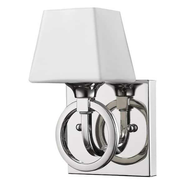 7.5 in. White Indoor Hardwired Sconce with Bulbs Included