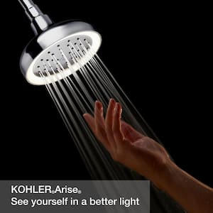 Arise 1-Spray Pattern 5.6875 in. Lighted Wall-Mount Fixed Shower Head in Polished Chrome