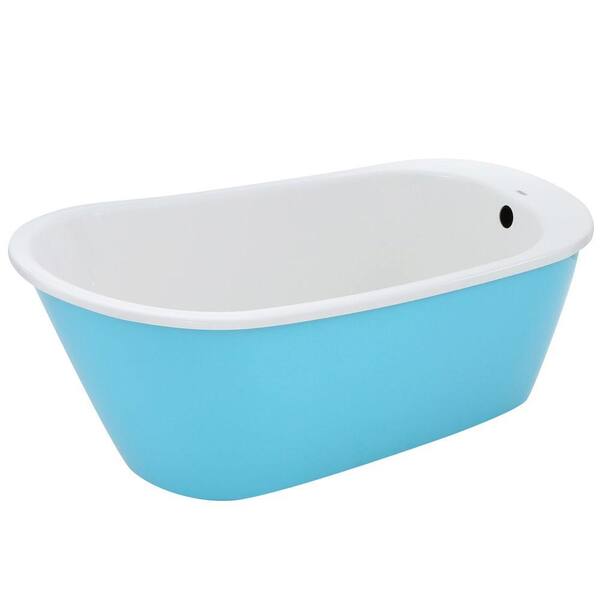 MAAX - Sax 5 ft. Fiberglass Reversible Drain Flatbottom Non-Whirlpool Bathtub in Aqua