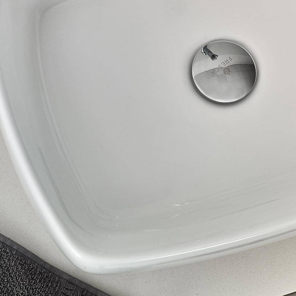 Lucera 36" White Quartz Stone Wall-Mount Vanity with Vessel Sink